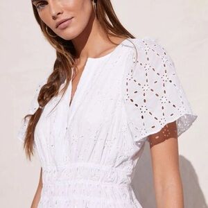 Anthropologie Somerset White Eyelet Dress